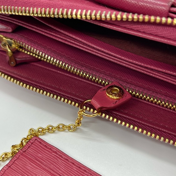 Prada Pink Fiocco Bow Saffiano Lux Long Wallet - Picture 13 of 15